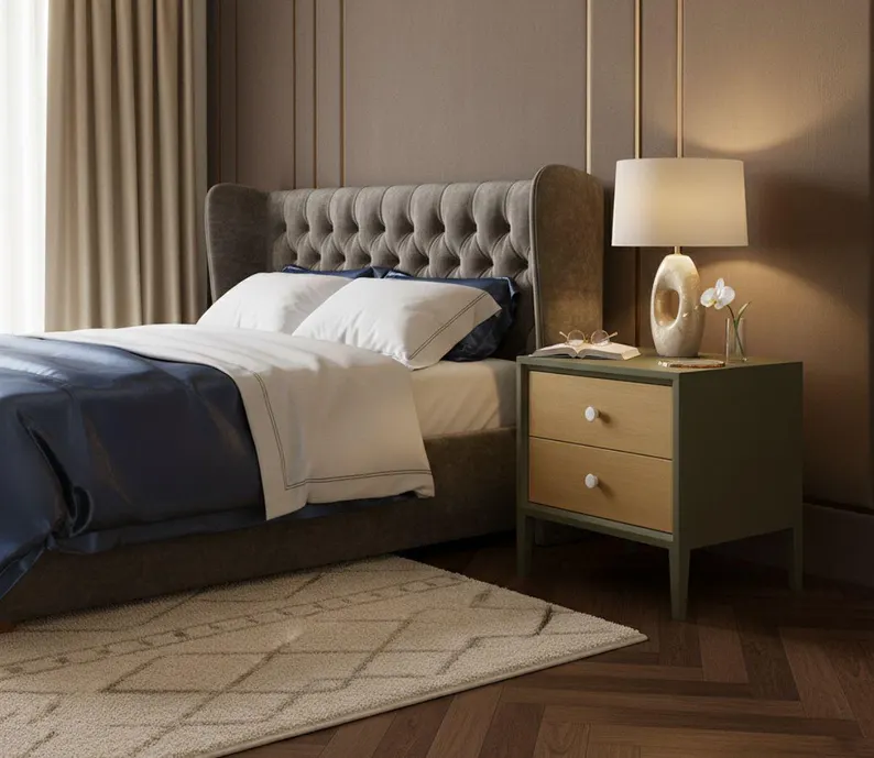 El Yapımı Modern Meşe Komodin